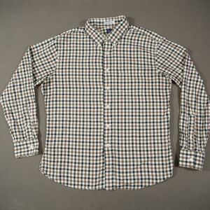 RVYC Shirt Mens Extra Large Beige Brown Black Button Up Long Sleeve Flannel